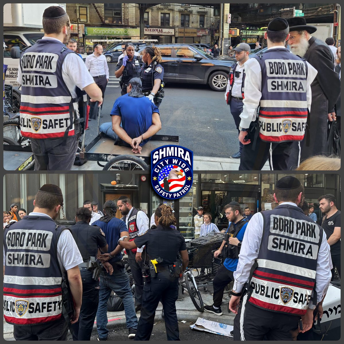 Thanks to the quick response by our #Shmira volunteers responding to a #Hotline call from a local grocery store manager about a male who shoplifted from their store, he was quickly apprehended and subsequently arrested by @NYPD66Pct. #ItsWhatWeDo #AnsweringAndResponding