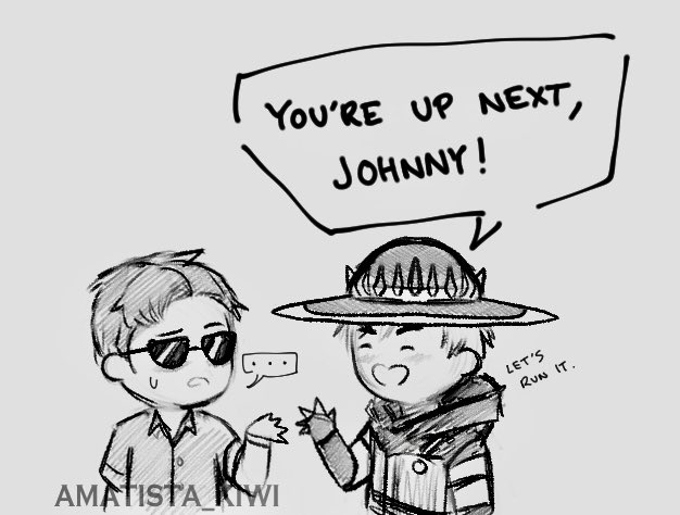 Still thinking about Smoke wanting Kung Lao’s hat! Bro just like to collect the spoils! Bi-Han was a terrible influence.

#mk1 #mortalkombat #mk #smoke #johnnycage #kenshi #funny #cute #doodles #runit #gaming