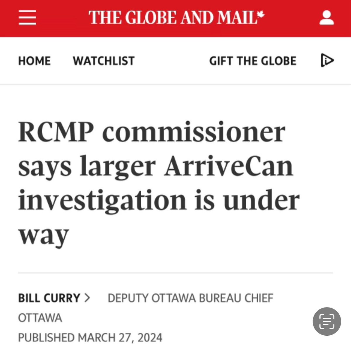 Trudeaus trail of corruption is never ending!

“RCMP Commissioner says they’re specifically investigating concerns tied to the federal government’s ArriveCan app, broadening an existing investigation into allegations involving contractors who worked on the project”.

READ MORE:…