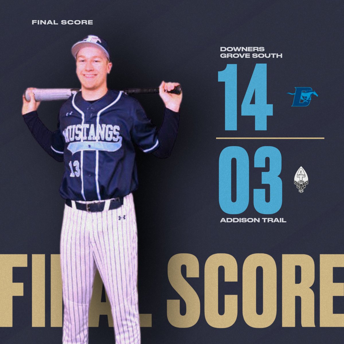 Congratulations to the Baseball team on completing the 3 game sweep against Addison Trail. @DgsBaseball #dgspride #southsidestrong