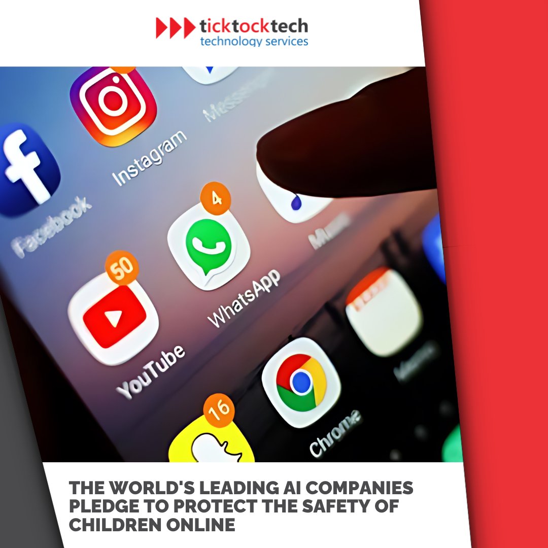 TickTockTech1's tweet image. Leading AI companies are joining forces to tackle a critical issue: online safety for children. 

See how this collaboration aims to make the web a better place for young minds on Engadget: tinyurl.com/29j49x33

#Ticktocktech #ChildSafetyOnline #TechPledge #AI #ProtectingKids