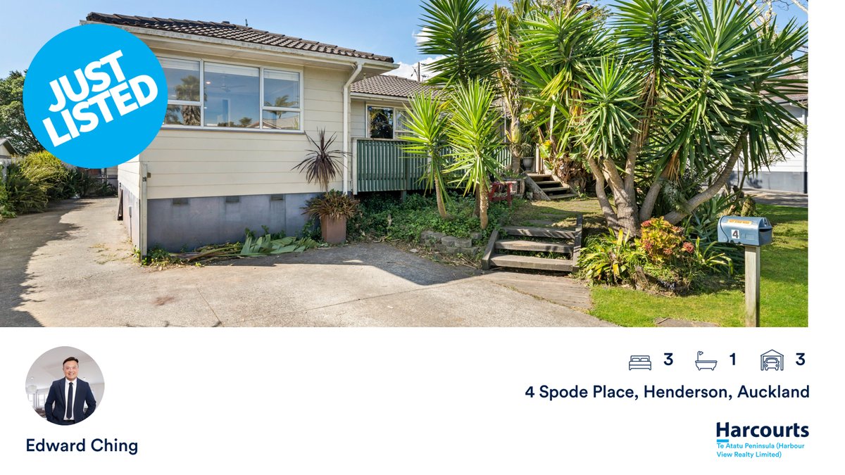 🛌 3 🛀 1 🚘 3
📍 4 Spode Place, Henderson, Auckland

My latest listing on RateMyAgent.
 20032218
rma.reviews/1vCEc4toYP5x

...
#ratemyagent #realestate #Harcourts_Te_Atatu_Peninsula_Harbour_View_Realty_Limited
