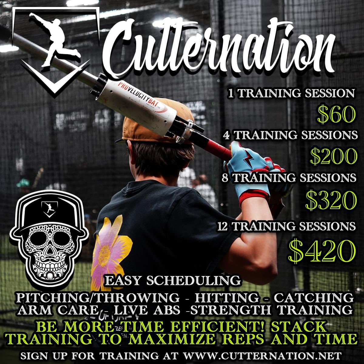 🚀 Elevate your game with CutterNation Baseball Training! Discover: 🔥 Specialized training for pitching, hitting, fielding, and catching. 🏋️ Efficient stacking sessions for maximum progress. 📆 Flexible 7-day training options. 🔥 Live at bats 💼 Tailored packages and memberships