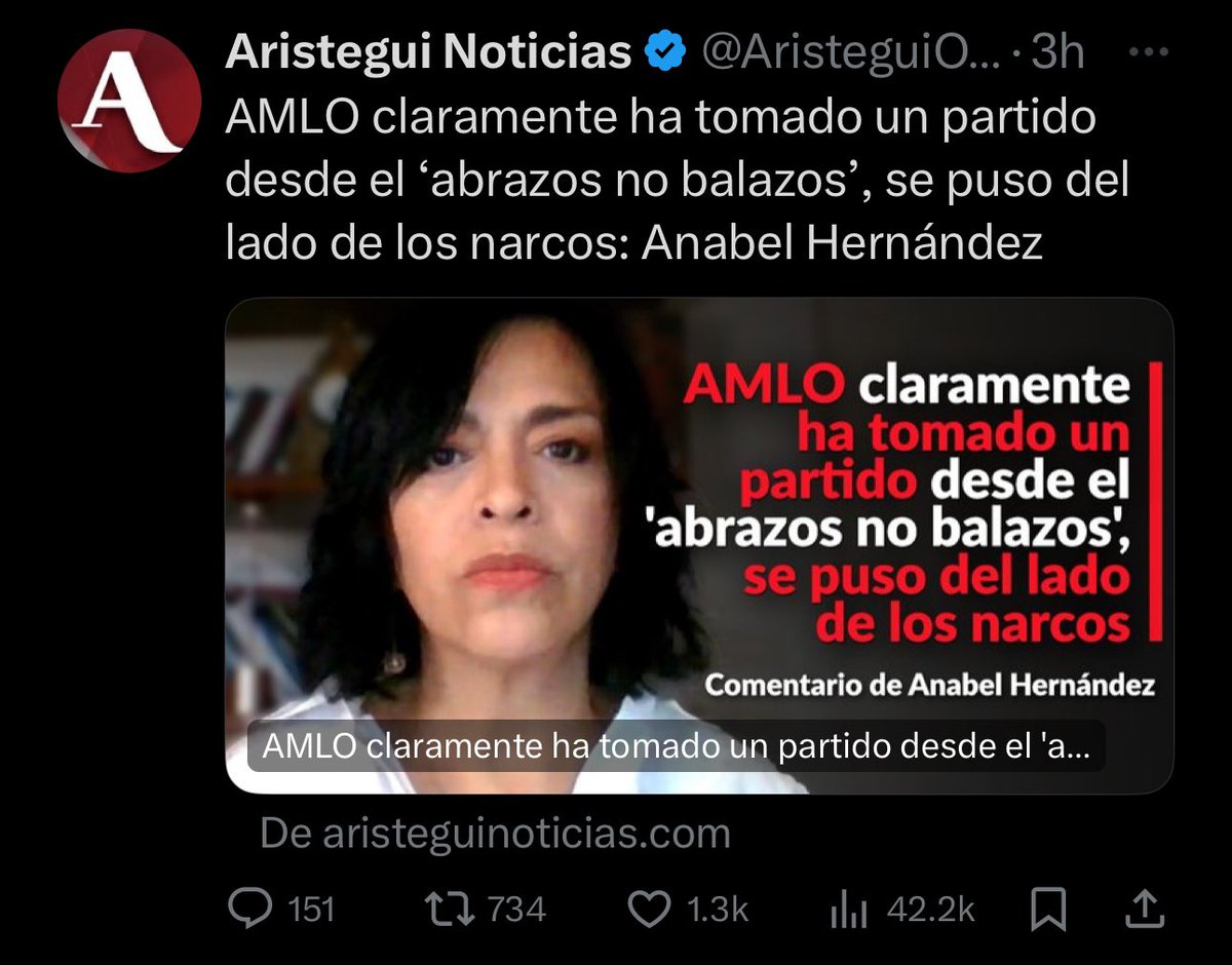 La mancuerna Anabel Hernández y Aristegui nos pela los dientes‼️

Si o no⁉️