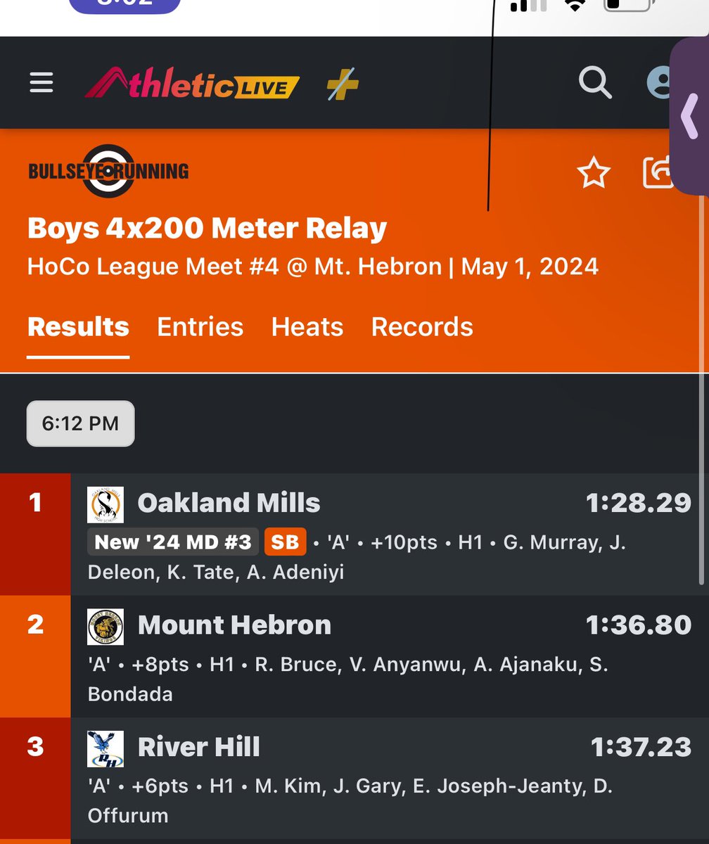 AyomideAde1616's tweet image. 4x200 3rd in Maryland right now!!!!! 🔥🔥🔥🔥#trackandfield #trackathlete #4thleg #rollscorps