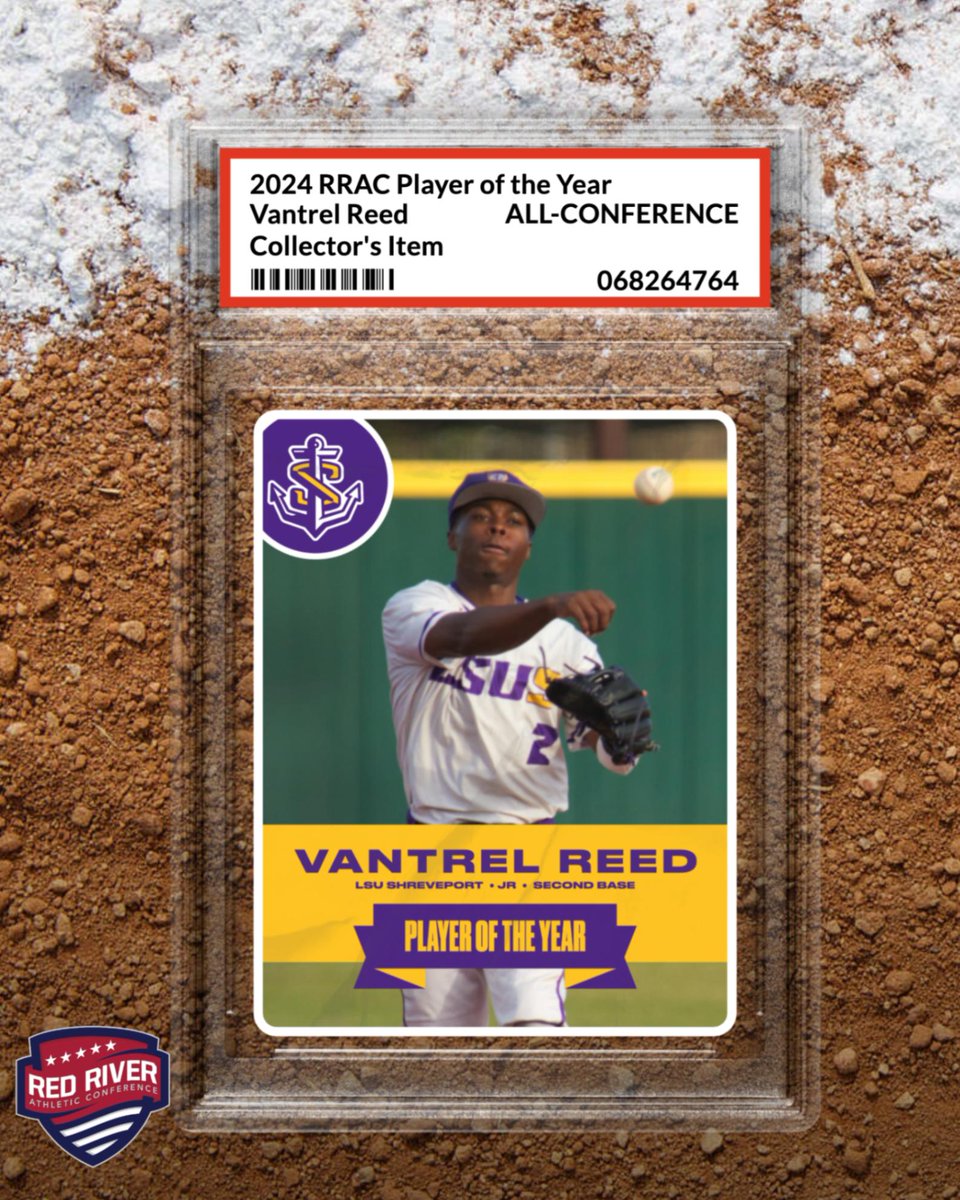 Vantrel Reed of @LSUS_Athletics was named 2024 RRAC baseball player of the year and first-team all-conference at second base. Story: redriverconference.com/general/2023-2…