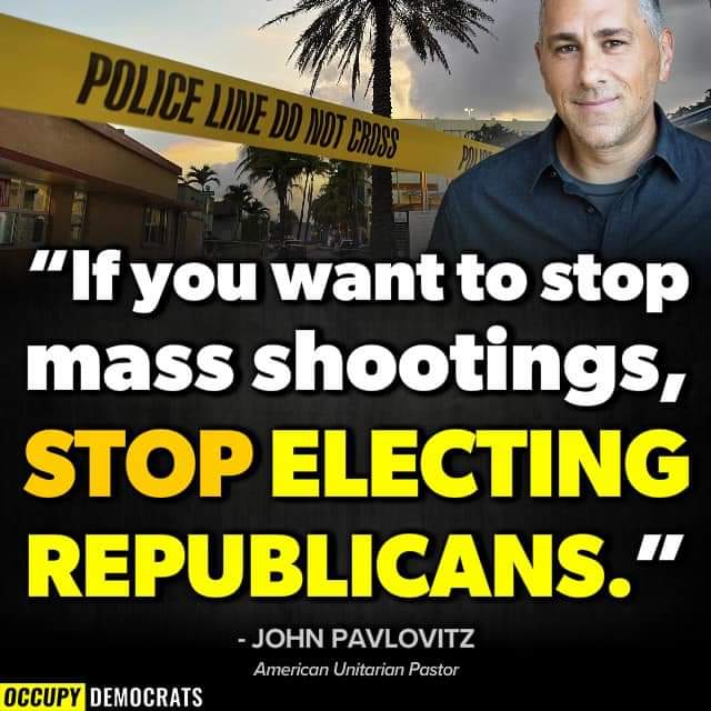 Yes or No? If you really wanted to stop mass shootings...you'd stop voting for the Republican party, they care more about the money they get from lobbyists than the American people. Do you agree?