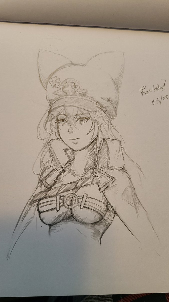 Quick sketch of another Guilty Gear hotty Ramlethal
#GuiltyGearStrive
#ramlethal #sketch #Pencildrawing