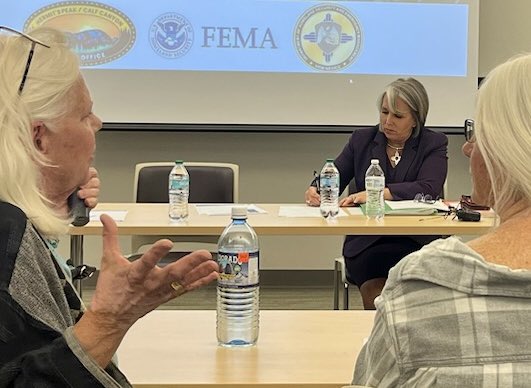 Listening to heartbreaking stories of New Mexicans impacted by the Hermit’s Peak/Calf Canyon wildfires @NMHighlands with @NMDHSEM and FEMA. I am committed to holding the federal government accountable to get the support they need to fully recover and rebuild.