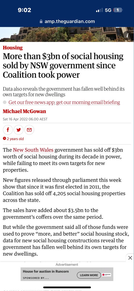 @madwixxy NSW LNP government sold off $3bn worth of social housing during its decade in power. Only 2,393 social housing properties of 23k promised were completed between July 2016 & December 2021. Where’s this in the current conversation? Was it harshly criticised by media at time?