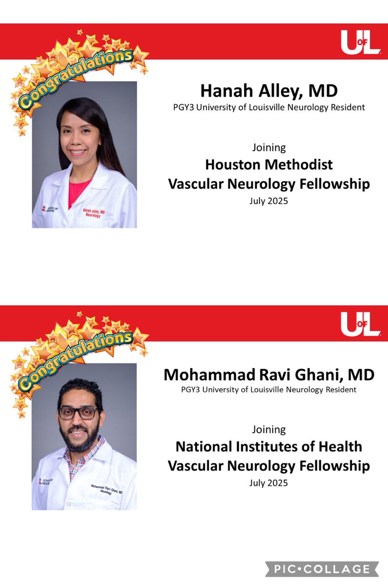 Congrats to✌️ of our PGY3’s! #strokefellowship matched! @ravi_ghani 🧠👏🤩