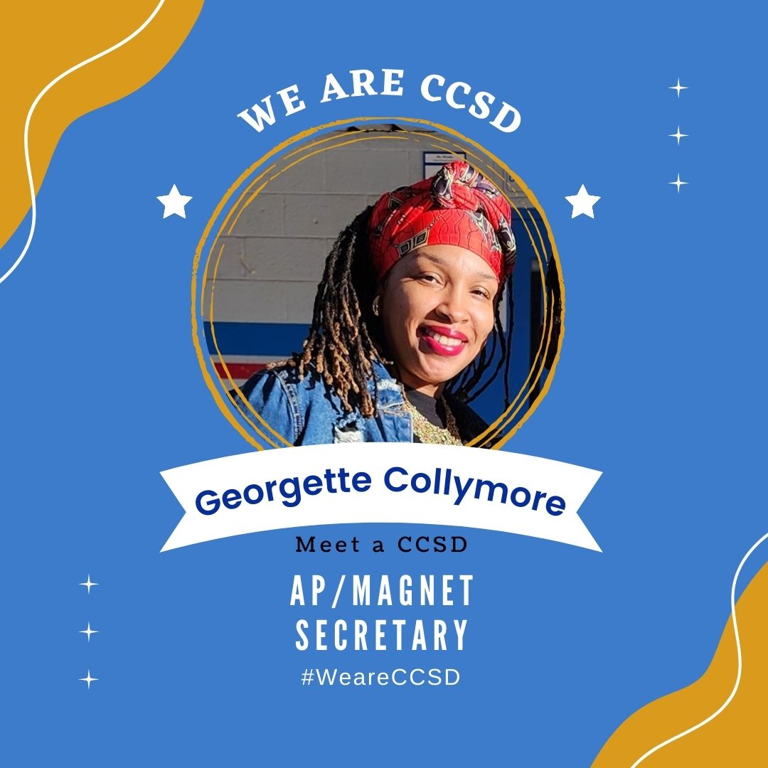 Meet Ms. Georgette Collymore, an AP/Magnet Secretary at @AcademyGibson. ⭐ “Employees like her are invaluable assets to any organization, and her contributions positively impact the smooth functioning of Gibson Leadership Academy.” #WeareCCSD
