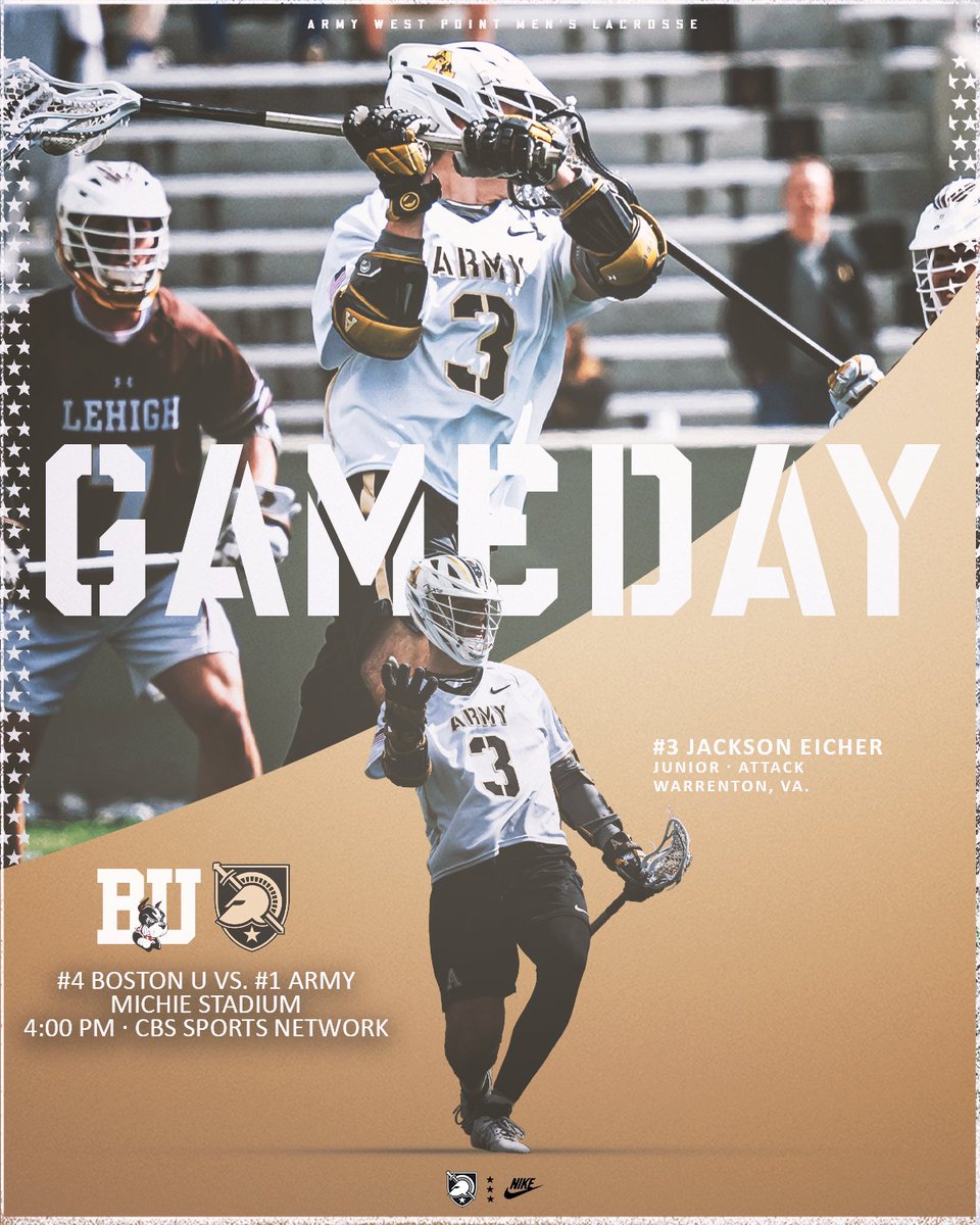 The best team's have fun while everyone else is worried about how big the moment is... let's go have some fun👿 🆚 #4 seed Boston U 📍Michie Stadium 🕰️ 4 PM 📺 @CBSSportsNet 📊 sidearmstats.com/army/mlax/ #NOW | #FamilyToughnessTradition