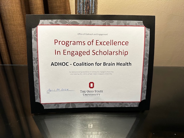 HUGE congratulations to the Alliance for Diversity in Brain Health for the Central Ohio Community (ADHOC) for being honored as an @OSUOutreach Program of Excellence in Engaged Scholarship this week! Thank you for answering your calling to care with us!❤️ #CollegeOfNursing