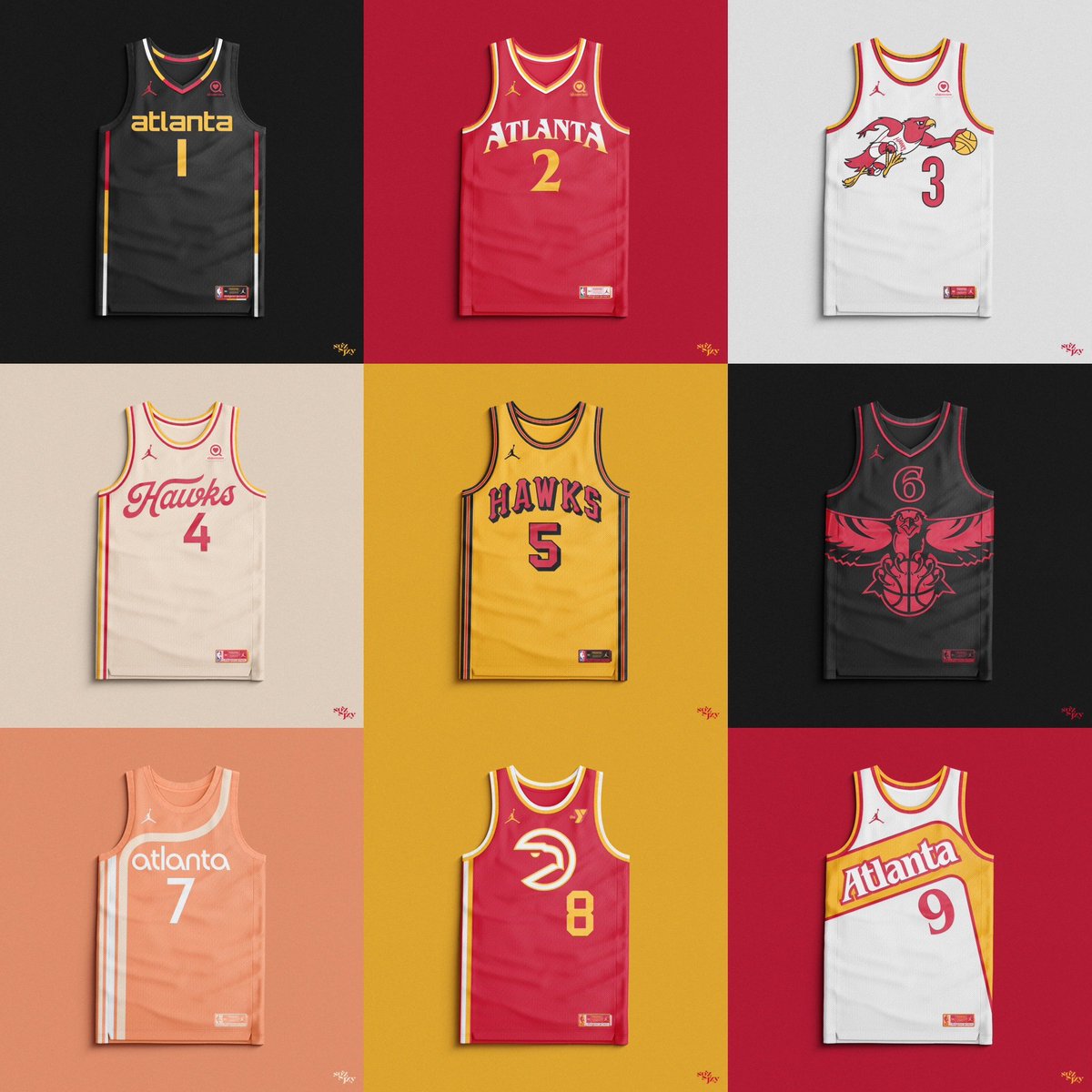 ATL:

Here’s my project from the 2023-24 season where I designed a new Hawks jersey after each win…

Which is your favorite?

#TrueToAtlanta 

1/4 ⬇️