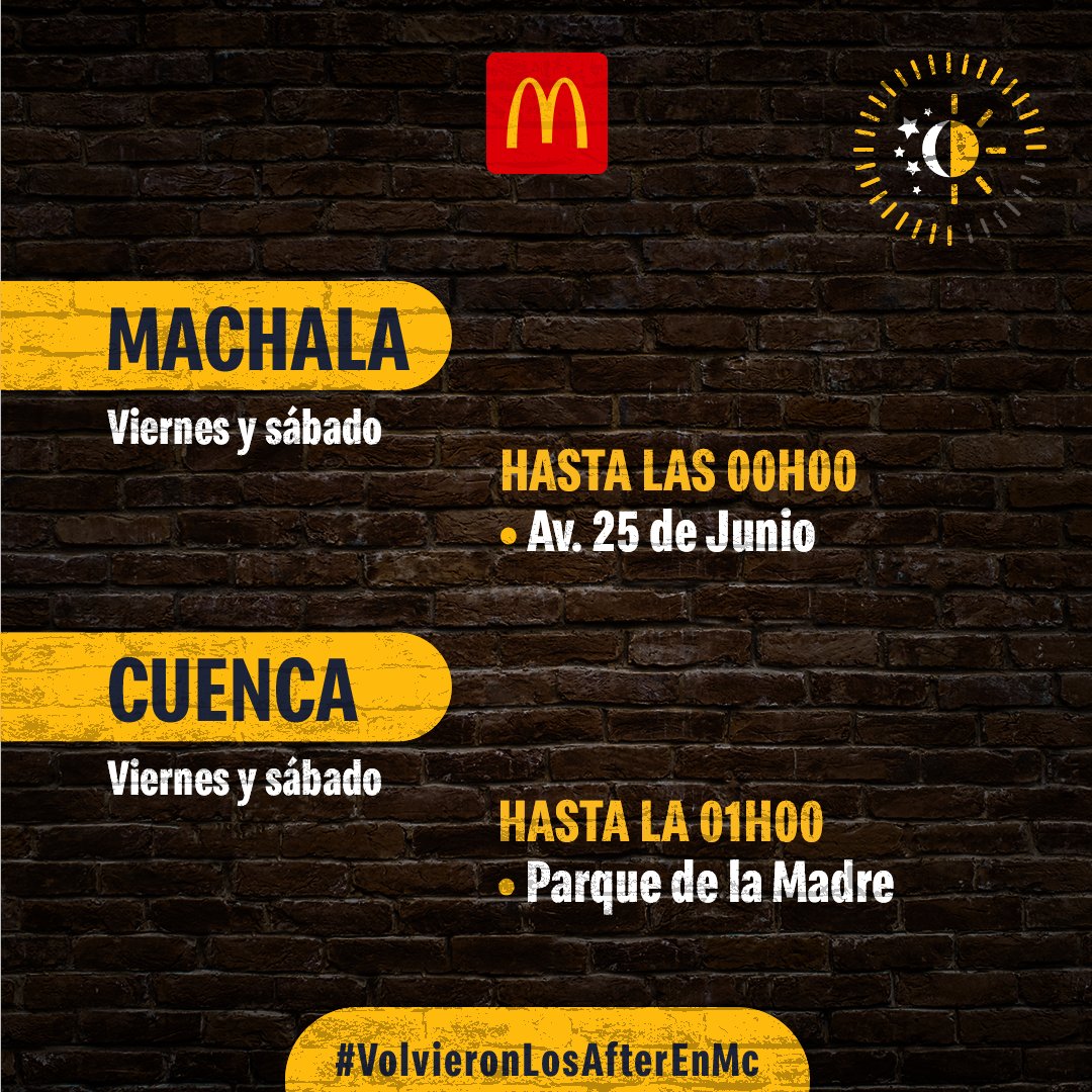 ¡Viernes y sábado de After en McDonald's! ✨ Descubre nuestros nuevos horarios ⏰ y prepárate para la diversión y los sabores que amas 🍔🍟🥤