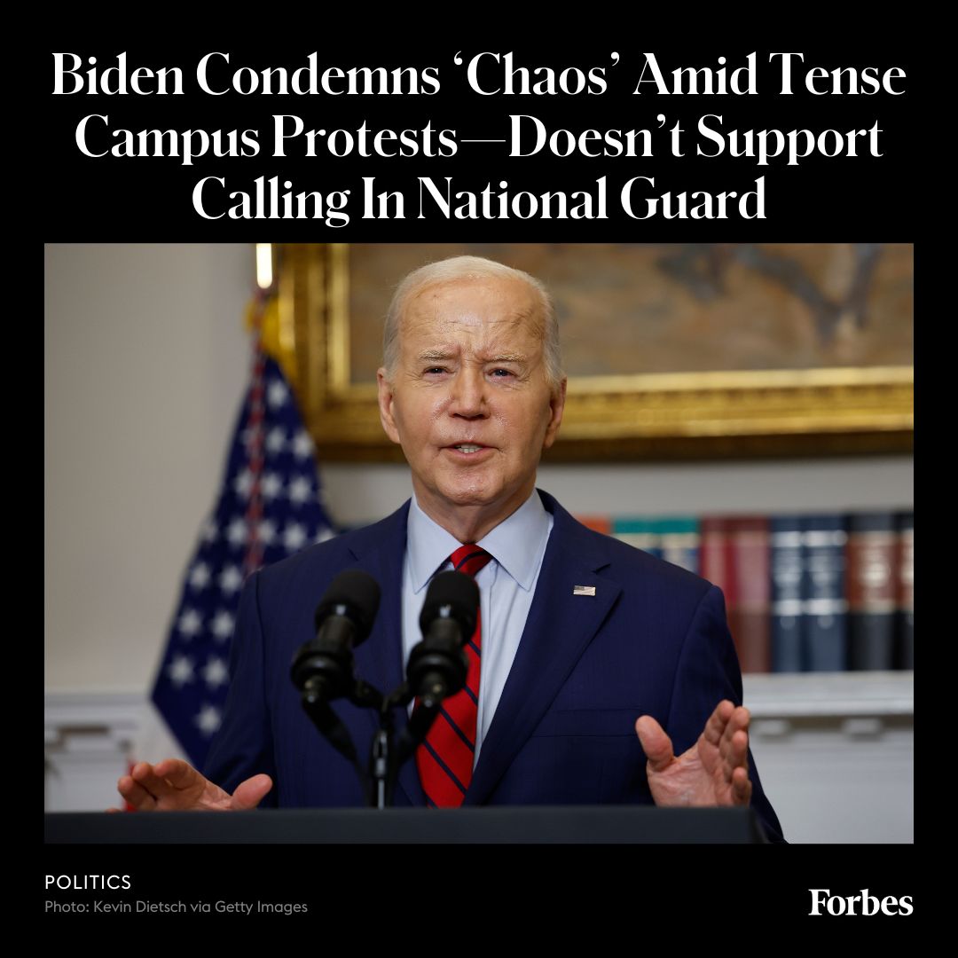 President Joe Biden addresses pro-Palestinian demonstrations on college campuses for the first time in over a week: trib.al/zADn4X9