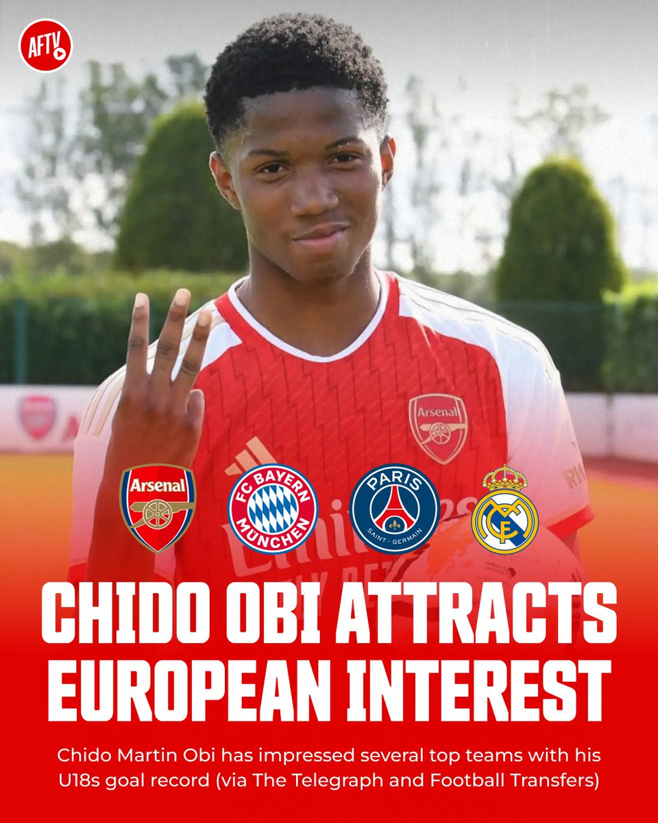 Chido Martin Obi can't sign a professional deal with Arsenal until he turns 17 in November 👀