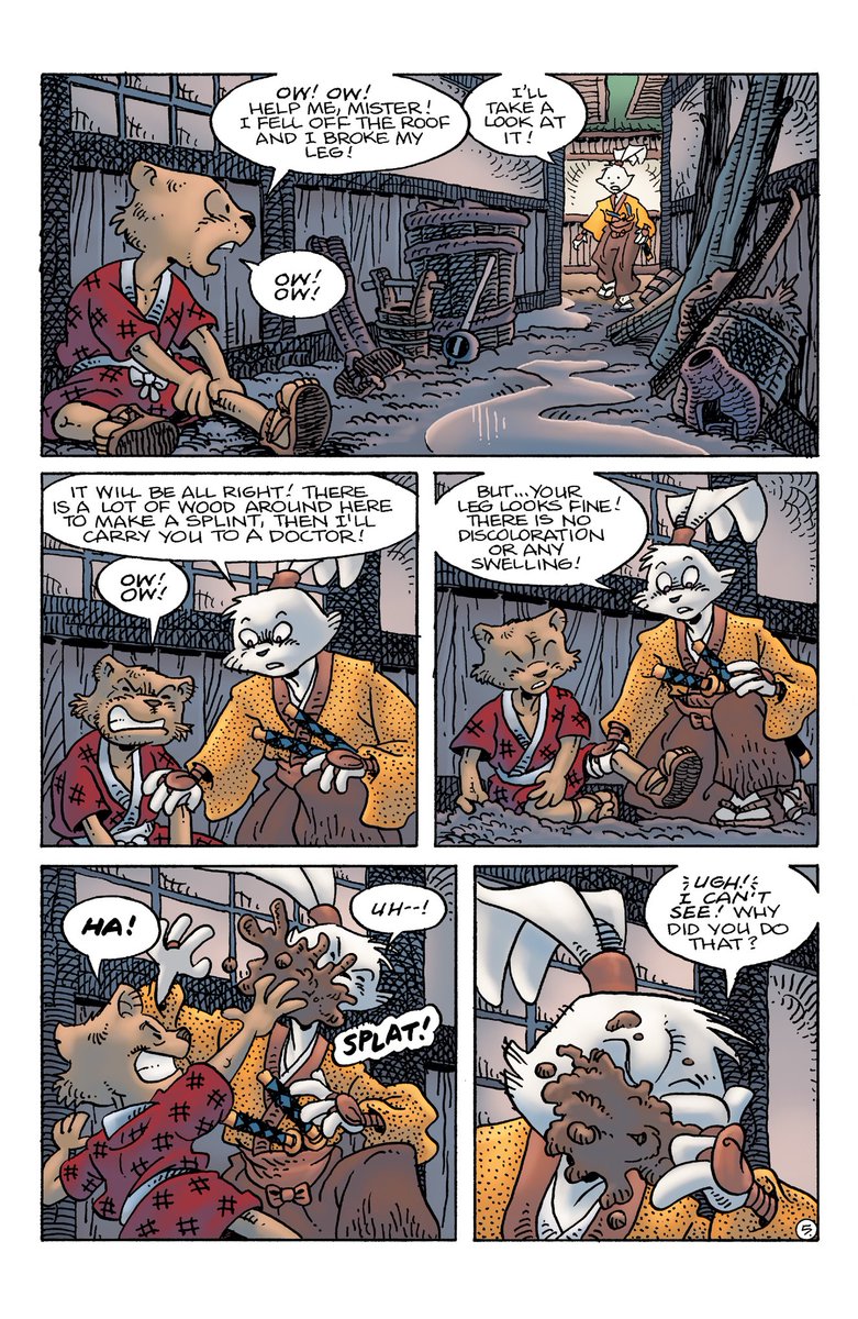 Preview pages from USAGI YOJIMBO: THE CROW #2 by @usagiguy 

Gen & Stray Dog ask for Usagi’s assistance with the bounty they’re hunting when Yukichi is kidnapped! Usagi is shocked when his new enemies have something heartbreaking delivered to him to show how serious they are!