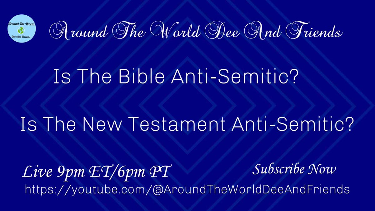 #Live 9pm ET: Is The Bible Anti-Semitic? Is The New Testament Anti-Semitic? Let’s Talk! #NewTestament #Bible #Politics #Religion #Geopolitics #FreedomOfSpeech #AntisemitismAwarenessAct #IsraeliNewNazism #ZionismIsNazism #GazaHolocaust #GazaGenocide‌ youtube.com/live/5rpfvqZO2…