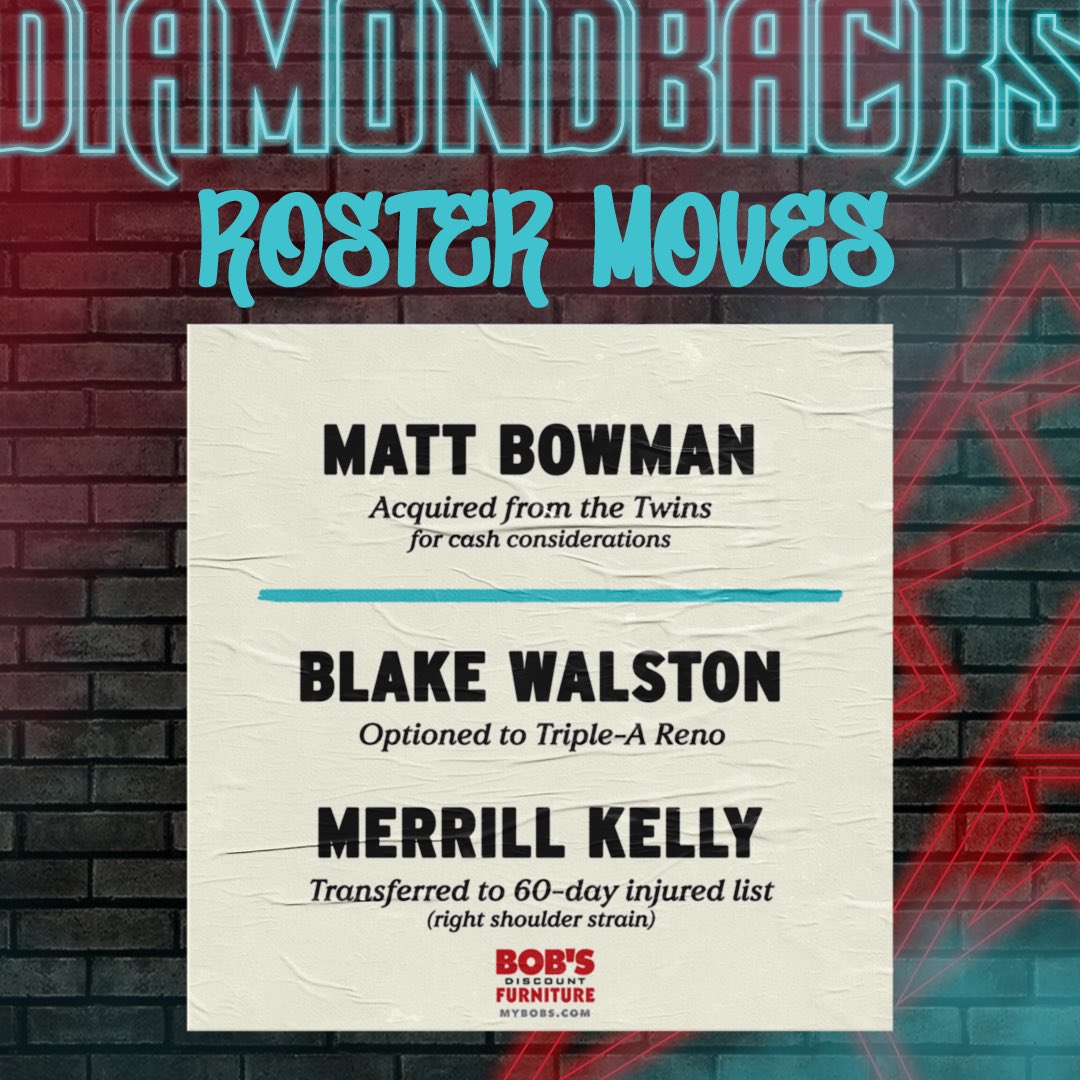 The #Dbacks have acquired RHP Matt Bowman from the Twins and made the following roster moves.