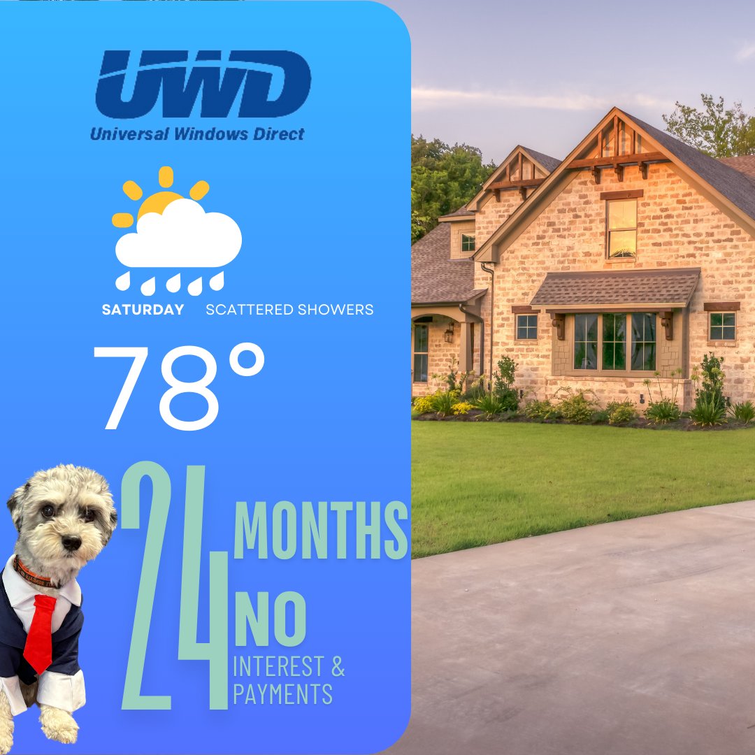 uwdcincinnati's tweet photo. 🌦️ Bowie's weather report: sunny savings ahead! Let us guide you to the best deals on home improvements at Universal Windows Direct. Whether it's rain or shine, we've got you covered with top-quality windows, doors, and more! 🏠
#UWDCincy #BowieTheWeatherPup #HomeImprovementDeals https://t.co/ZPaf9PR2YF