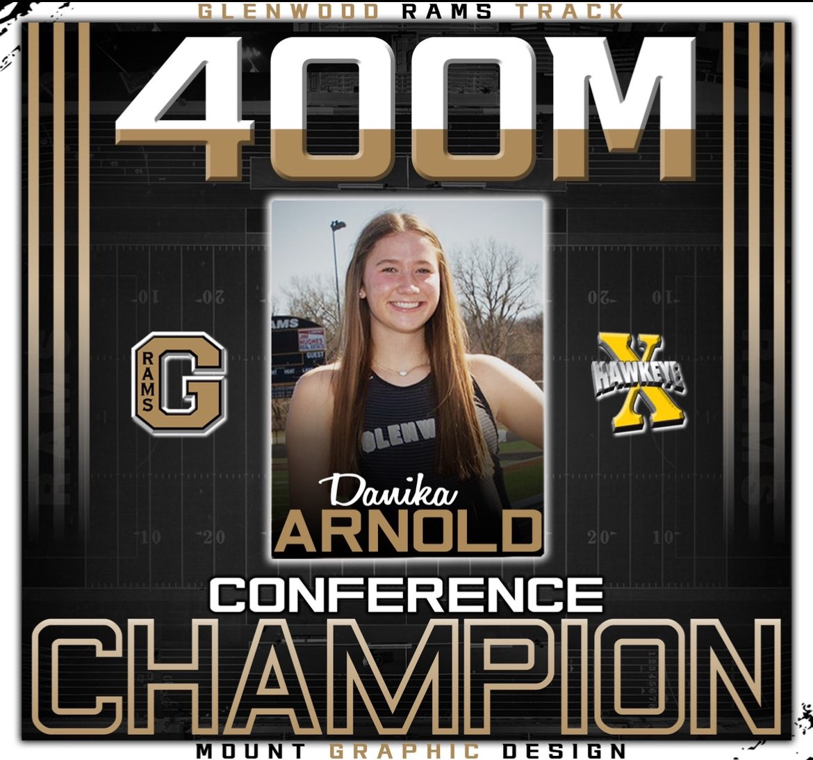 Danika Arnold is your H-10 Champion in the 400 meter dash with a time of 59.17! <a href="/GCHSGTF/">Glenwood Girls Track & Field</a>