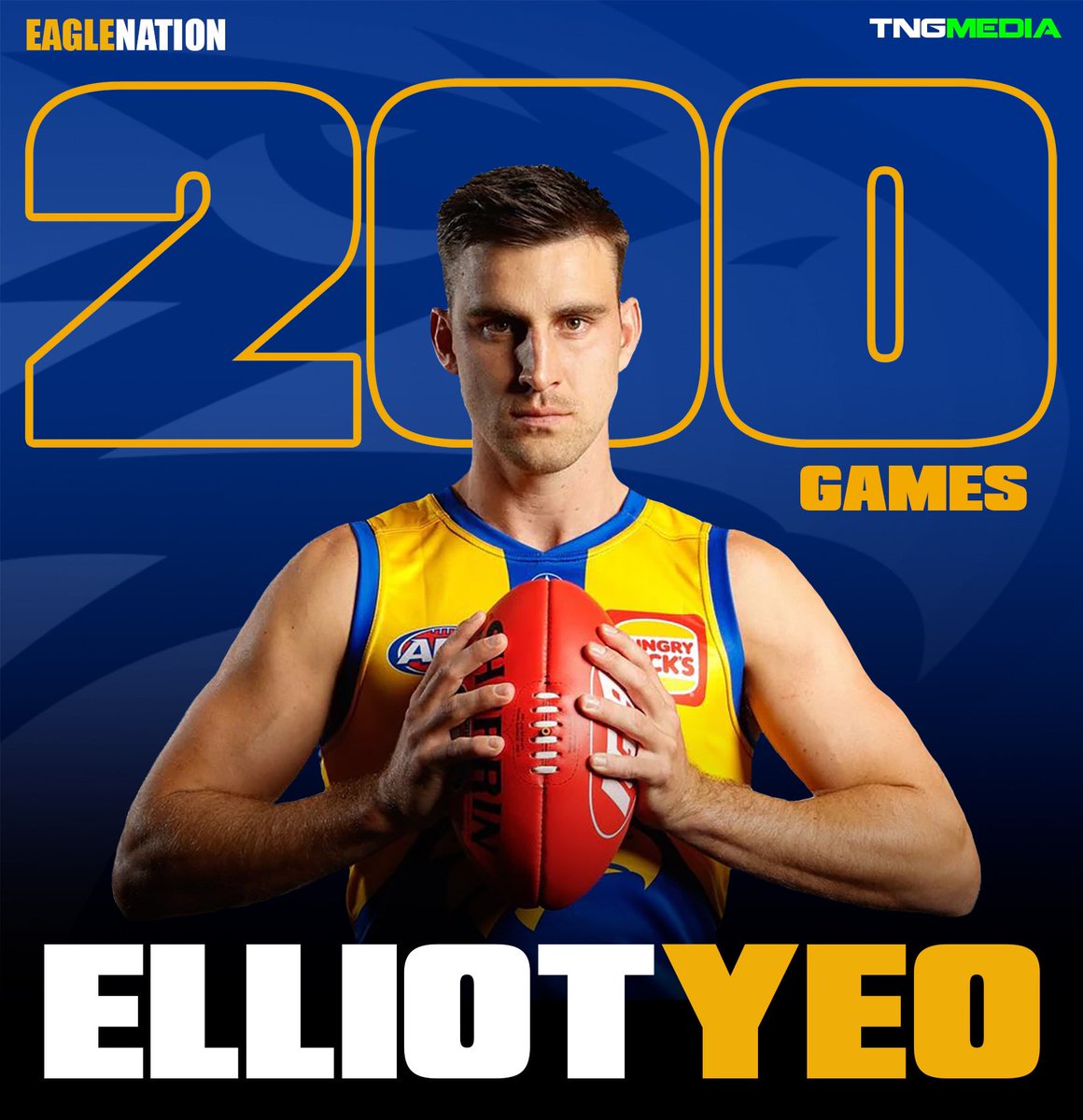 Elliot Yeo will play is 200th game against Essendon in round 8.
Great to see the Bull back to his best after a couple of injury riddles seasons.
Let’s hope for many more in Eagles colours.
Congratulations Elliot. 

#westcoasteagles #westcoast #eagles #podcast #eaglenation