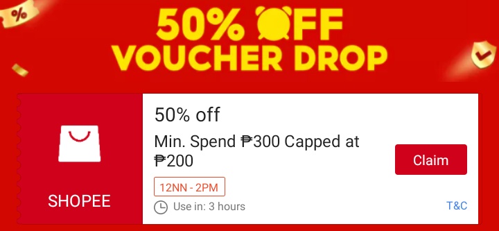 200 OFF VOUCHER! 
•shopee mall exclusive @ 12noon.

use here:
lovito shope.ee/5fSTimzQyv
watsons shope.ee/8pPTVP6Sgh
unilever beauty shope.ee/7KafirXBJq
cna shope.ee/5V91Y4YcmS
ncat shope.ee/8f63Jx3QJc

claim here: shope.ee/5V93YAxBP1

more shops below