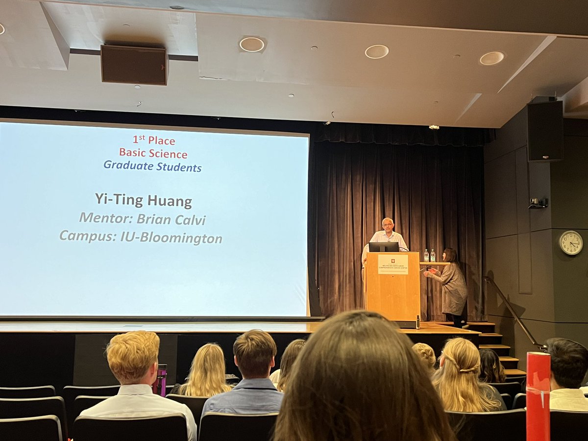 Brian Calvi (@briancalvi) on Twitter photo Congrats to Yi-Ting Huang for winning 1st place prize for her poster at Cancer Research Day. <a href="/IUBiology/">IU Biology</a> Congrats to Yi-Ting Huang for winning 1st place prize for her poster at Cancer Research Day. <a href="/IUBiology/">IU Biology</a>