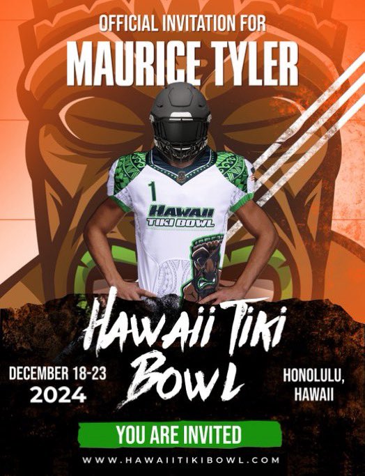 I’ve been invited to 2024 Hawaii Tiki bowl and is fully thankful for the invitation. @WoodhavenHigh @MIexposure @MichFBFrenzy @TheD_Zone @AllenTrieu
