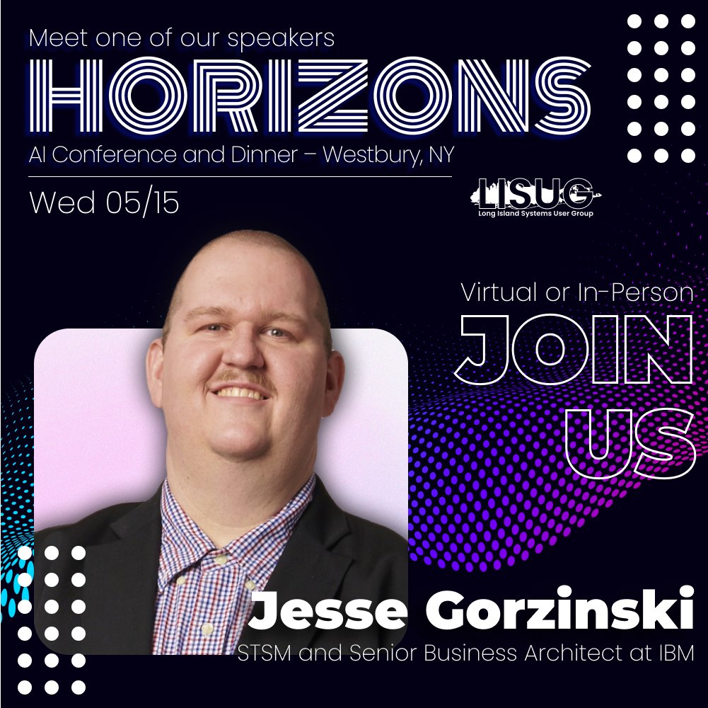 Join Jesse Gorzinski, Senior Business Architect and STSM at IBM, as he shares cutting-edge insights on AI  at Horizons 2024. Don't miss the opportunity to learn from one of the industry's leading minds!

Register now: lisug.org/featured-event…

#Horizons2024 #LISUG #IBMi #AI