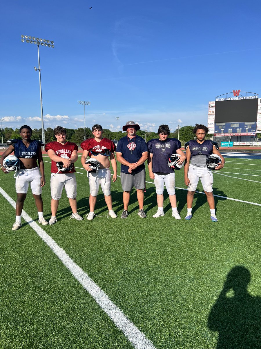 Woodland Wildcat Spring Practice; Day 4 Players of the Day…Sterling Dumas, Bryson Morgan, Aiden Holt, Trevor Garner, Peyton Young #ChasingGreatness #DareToBeGreat