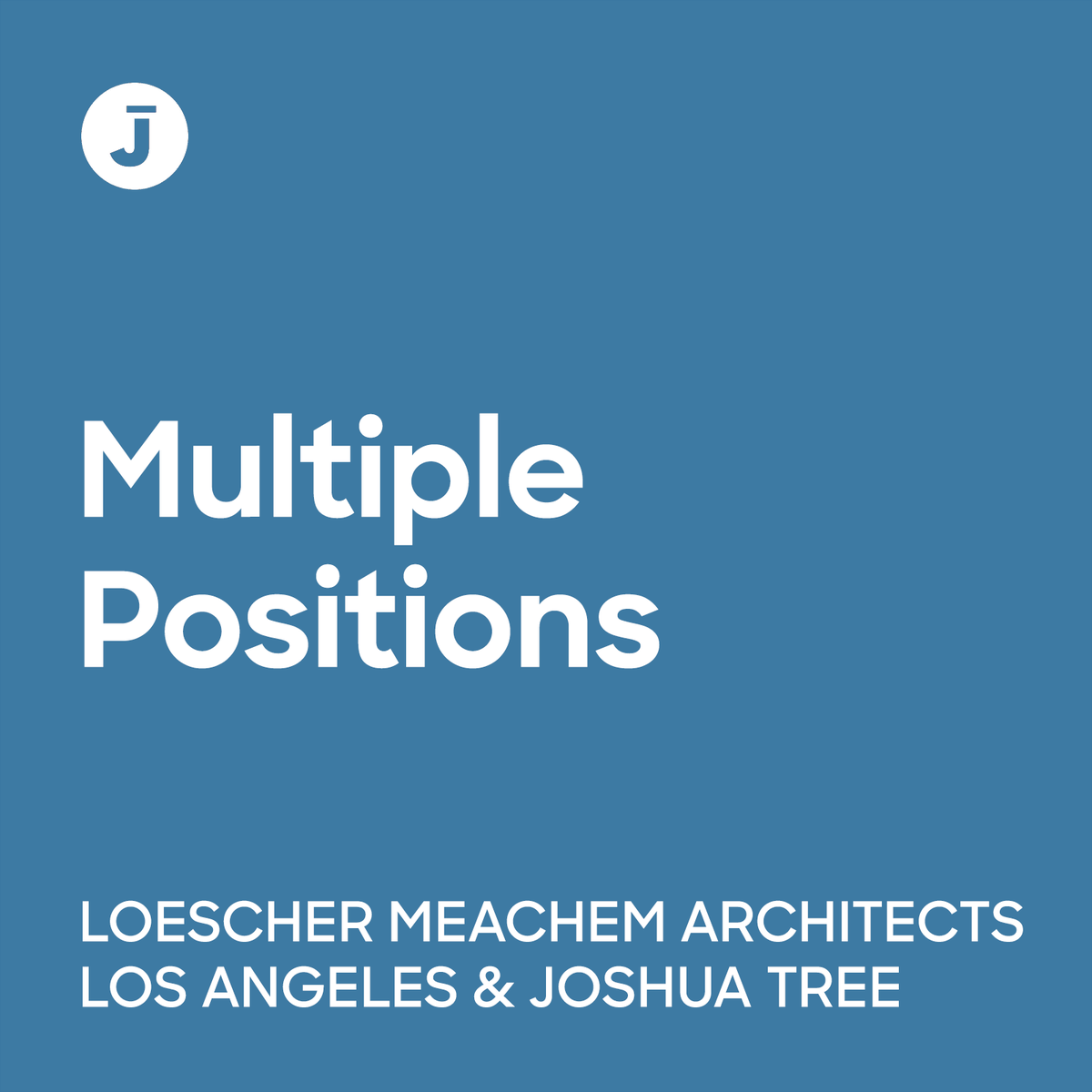 Today's Employer of the Day is Loescher Meachem Architects. They're currently hiring an Intermediate Designer and Summer Intern in Los Angeles and Joshua Tree.

arcnct.co/44urm7d

#ArchinectJobs #ArchinectEOTD #ArchitectureJobs #LosAngelesJobs #LAJobs #JoshuaTreeJobs