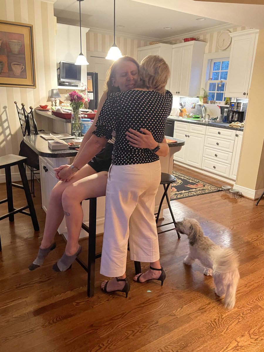 When your daughter and her dog come home to surprise Mom for an early Mother’s Day, there is a lot of crying!😂 Greatest daughter in the world!