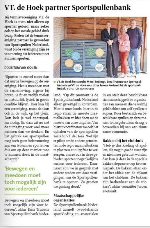 VT. De Hoek🎾 Hoek van Holland #inzamelpunt 
Samenspel, samenspelen