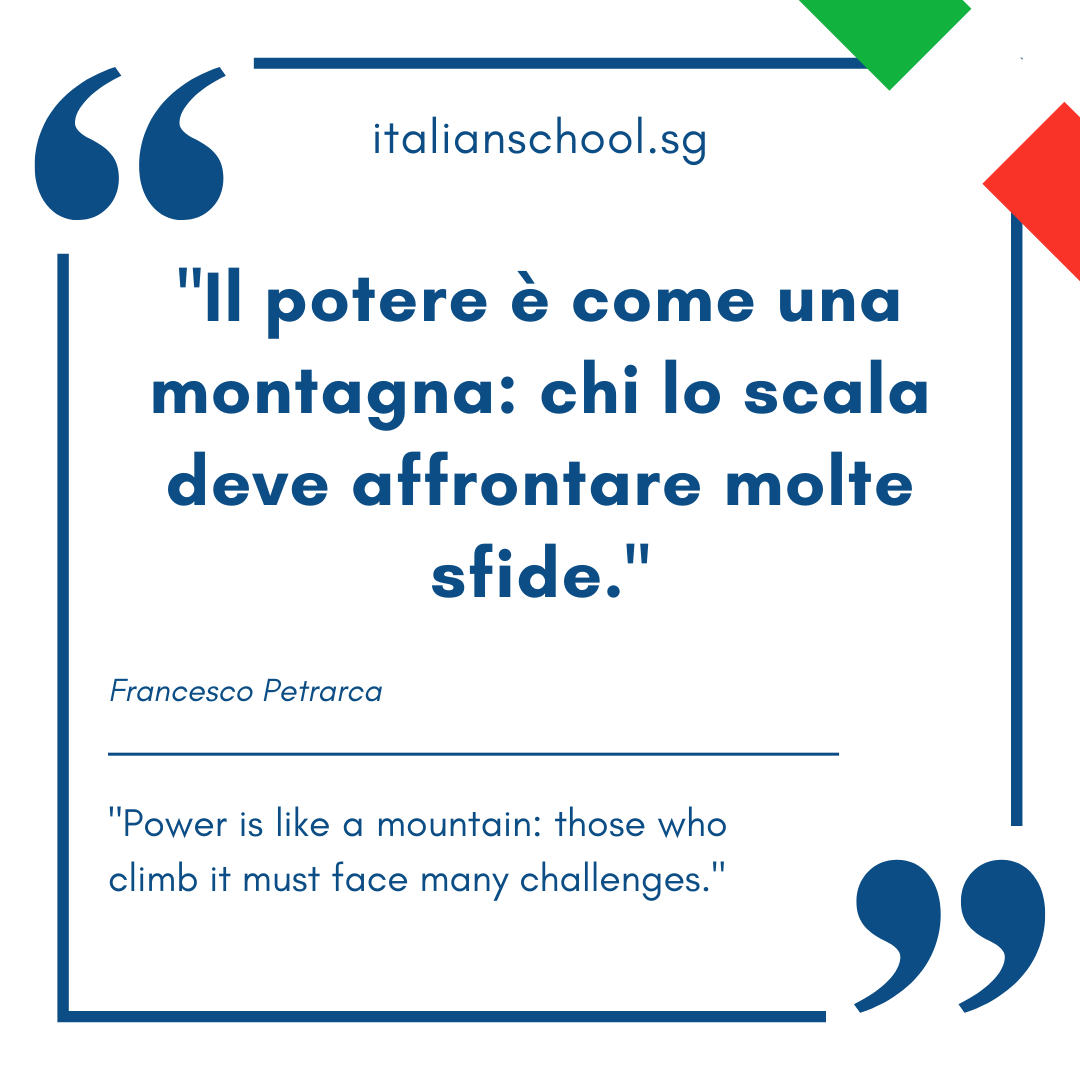 Italian quotes about power – “Il potere è come una montagna: chi lo scala deve affrontare molte sfide.” dlvr.it/T6LNvc #ItalianIdiomoftheDay #Vocabulary #italian #italianculture