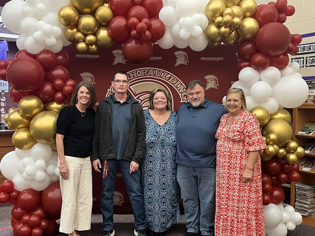 Today we celebrated 5 amazing Spartans as they prepare for retirement!!! Mrs Dockery Mr Wisehart Mr Willoughby Mrs Stoye Mrs Pendley (once a Spartan,always a Spartan)Collectively, this group has given so much to South and we are forever grateful for their time with us.