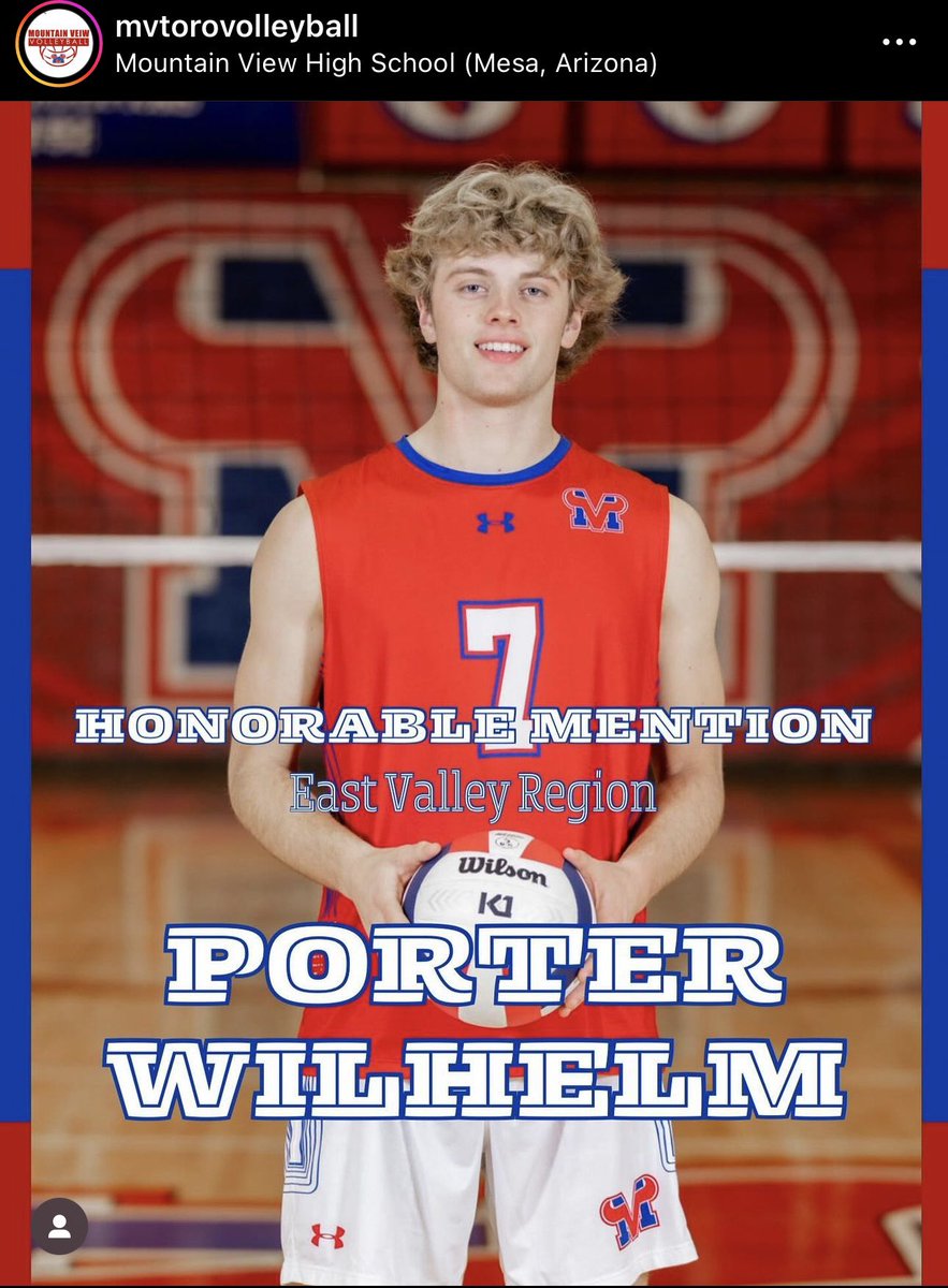 Congrats to @MV_Toros Porter Wilhelm on being named All Honorable Mention East Valley Region‼️ Porter is a 3 sport athlete that also plays for @mvtorobball & @MVToro_Football