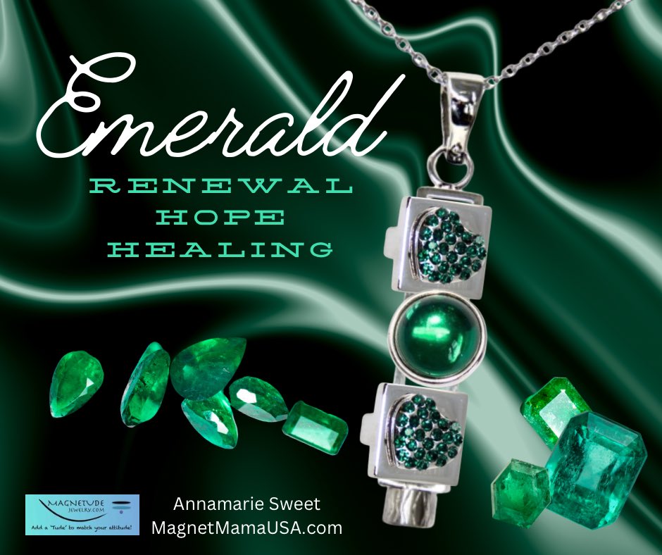 💚 Step into the captivating world of emeralds at Magnetude Jewelry – where every piece shines with elegance and charm! 💎✨ #Emeralds #magnetudejewelry #magnetmamausa #healthyjewelry #justforthehealthofit #therapeuticmagnets #naturallyhealthy #wearablewellness #may #birthstone