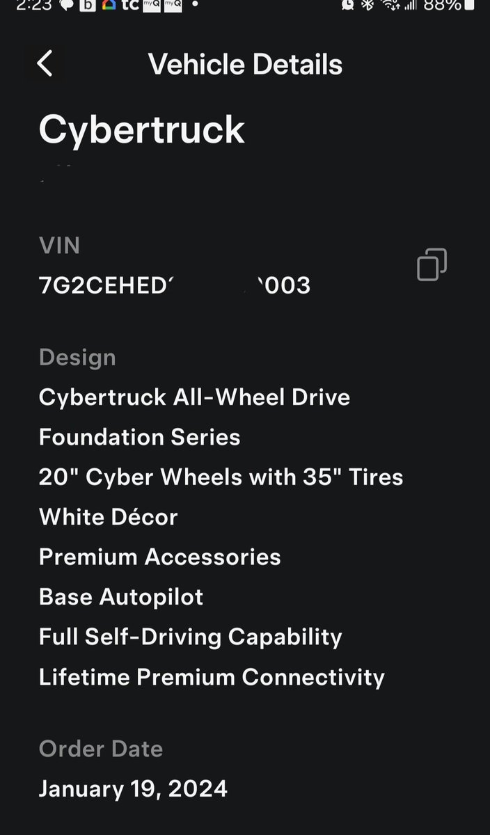 BREAKING!.... Finally got my @cybertruck VIN today!!! 🔥🔥🔥 📐.... it's under vin 10000 lol