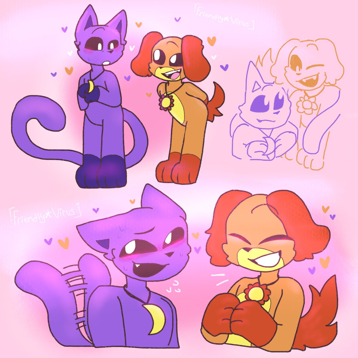 CatNap and Dogday! Silly Goobers!!<33 | Ima try posting more on here! ◇| #dogday #PoppyPlaytime #PoppyPlaytimefanart #PoppyPlaytimeCatnap #catnap #catnappoppyplaytime #dogday #doodles #fanart