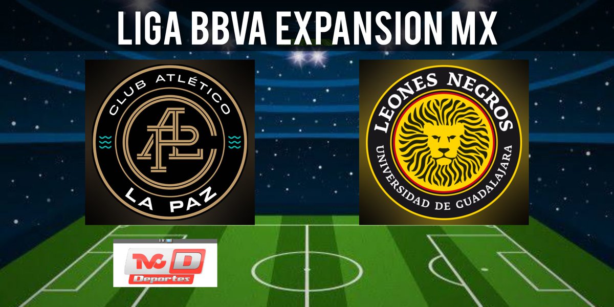 #LigaBBVAExpansiónMX - #ExpansionEnTVCD 
Atlético La Paz 🆚 Leones Negros 
🕢 19:30 hrs
📺 @TVCDeportes 

🎙 @FabanReyes
🎙 @axlangle
