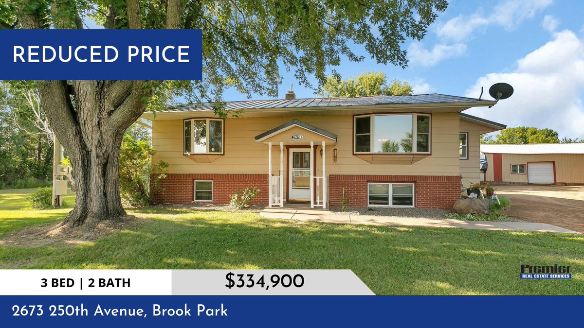 📍 Reduced Price 📍 This recently reduced home at 2673 250th Avenue in Brook Park won't last long, so, don't wait to set up a showing! Reach out here or at (320) 266-6531 for more information!

#PremierHomeSearch #HomesForSale #Tom... homeforsale.at/2673_250TH_AVE…