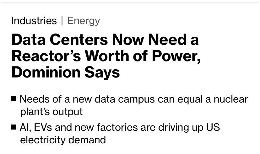 A time is coming when hunger for electricity will lead to household competing for power with mega cap tech companies…. And you know what …Small guys always loose. #electrification is our macro theme of the decade