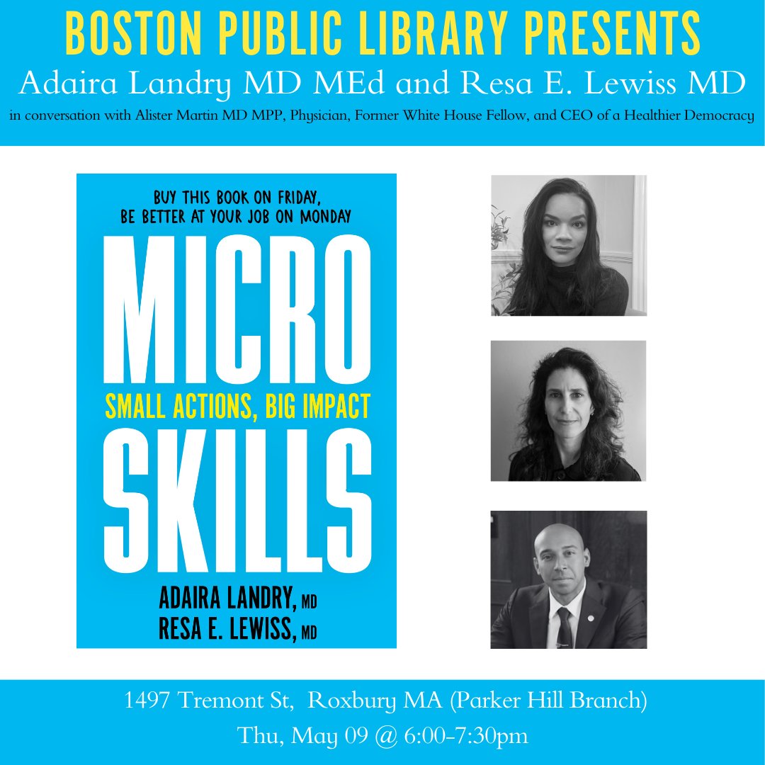 Adaira Landry, MD MEd (@adairalandrymd) on Twitter photo Excited to host an event at Boston Public Library <a href="/BPLBoston/">Boston Public Library</a> 5/9 at 6pm w <a href="/AlisterFMartin/">Alister Martin</a> -- an incredibly inspiring leader in medicine, healthcare, and public policy. @ResaELewiss <a href="/MassGeneralNews/">MassGeneral News</a> <a href="/EMRES_MGHBWH/">HAEMR</a> <a href="/BrighamWomens/">Brigham and Women's Hospital</a> Excited to host an event at Boston Public Library <a href="/BPLBoston/">Boston Public Library</a> 5/9 at 6pm w <a href="/AlisterFMartin/">Alister Martin</a> -- an incredibly inspiring leader in medicine, healthcare, and public policy. @ResaELewiss <a href="/MassGeneralNews/">MassGeneral News</a> <a href="/EMRES_MGHBWH/">HAEMR</a> <a href="/BrighamWomens/">Brigham and Women's Hospital</a>
