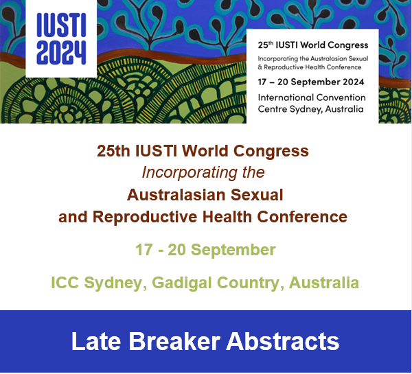 We are pleased to announce that the Late-Breaker Abstract submission for the #IUSTI2024 World Congress is now open, but only for abstracts related to 'Clinical Management' & 'Epidemiology and Surveillance'

Deadline: 11:59pm AEST 9 June 2024

More details: iusti2024sydney.org/late-breaker-a…