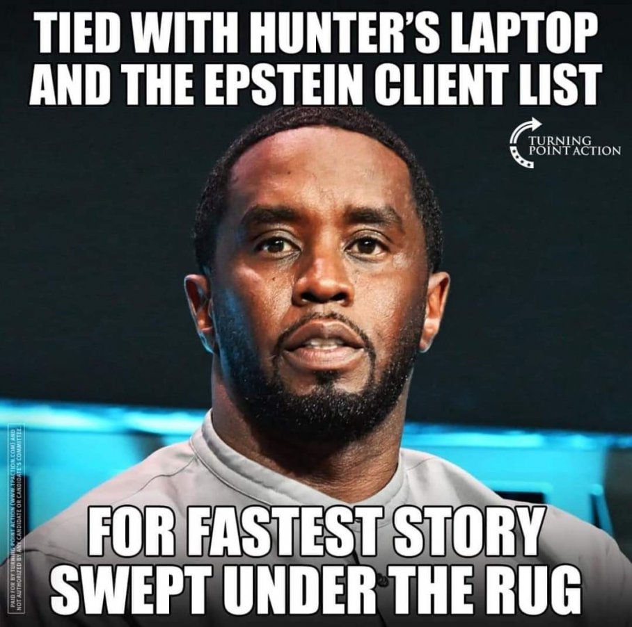 The whole Diddy matter has been swept under the rug & the legacy media is quiet about it. It probably made all the pedophiles in our government & 3 letter agencies very, very nervous, never mind Hollywood.

Was he arrested? Was he indicted? Is he in prison? 🤷‍♀️