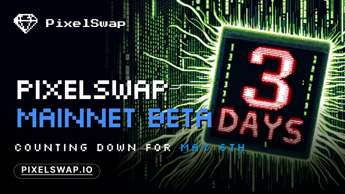 🚀 The moment we've all been eagerly awaiting is nearly here! 💎 In just 3 days, we are thrilled to proudly unveil the highly-anticipated #PixelSwap Mainnet Beta version, introducing the first DEX with Weighted Pools on #TON! Prepare yourself for a leap into the world of