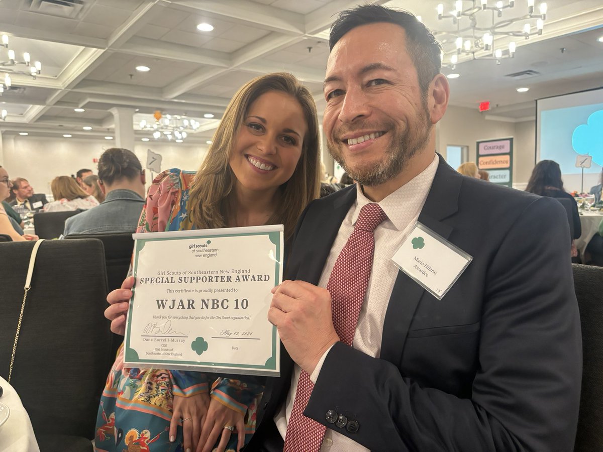 We are so honored to be honored by the @GirlScoutsofSNE! @NBC10_Mario also took home a very special volunteer award tonight for his service over the years. @NBC10